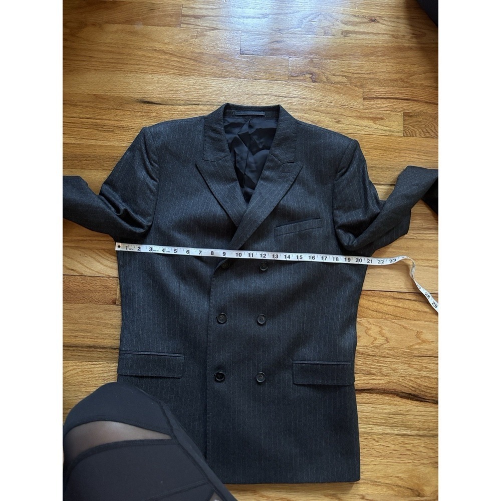 The Kooples Dark Gray Pinstripe Blazer Men's US Sz 40 Wool Fitted French Size 50 - Picture 10 of 12